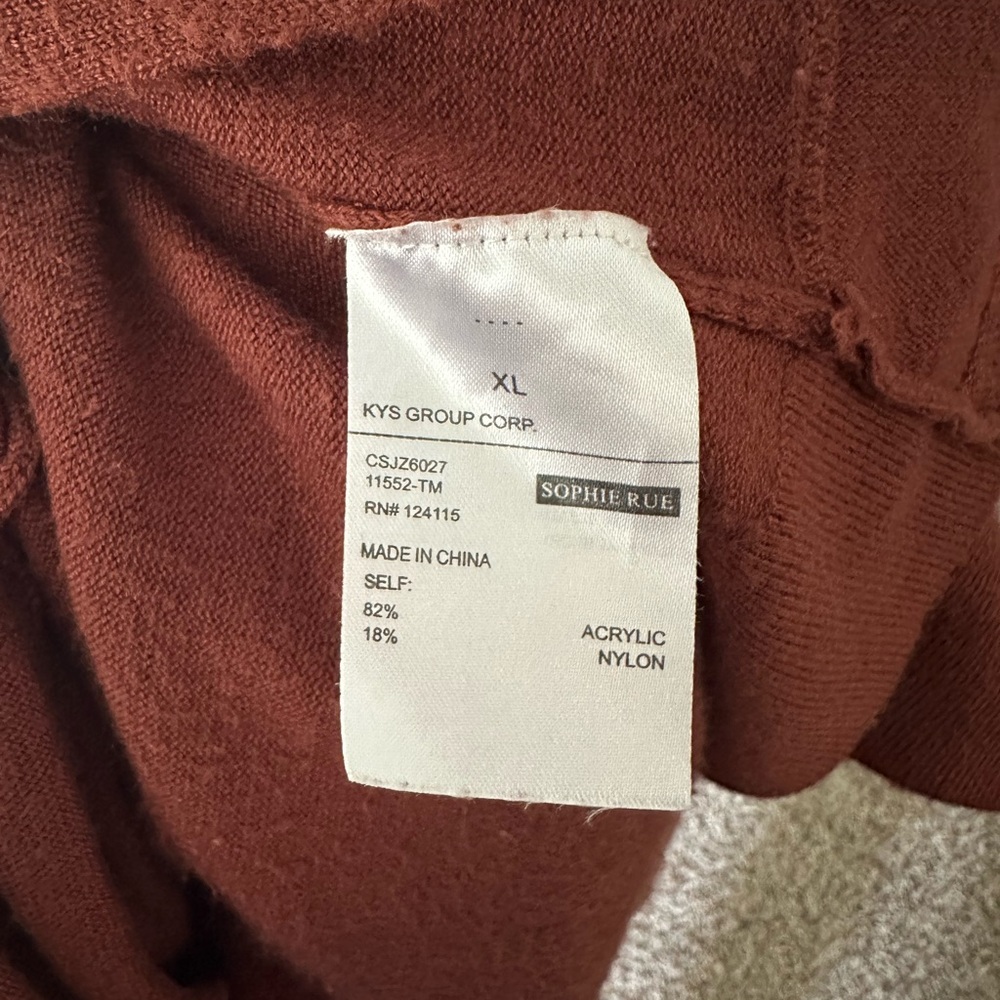 Sophie Rue Rust-Colored Open Front Cardigan - Picture 3 of 3